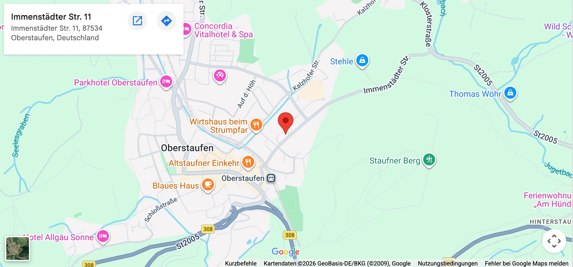 Google Maps Standort Oberstaufen